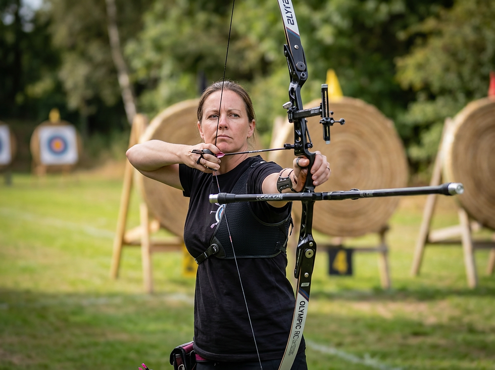 Thumbnail: Personalised Archery T‑Shirt | Powered by Luck | Custom Vane Colour