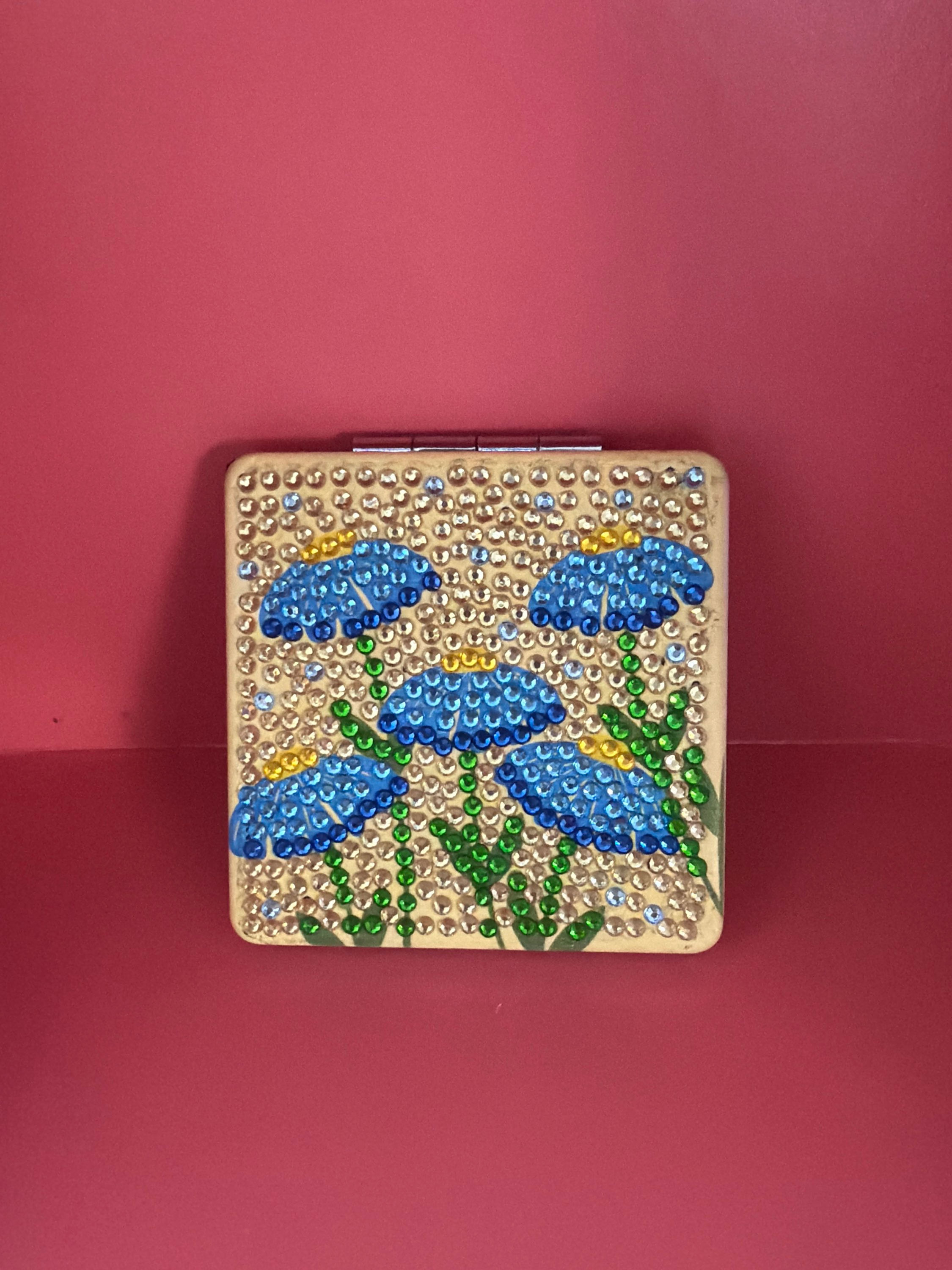 Crystal Art Compact Double Mirror