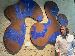 Transformation "Drop" mixed media wall installation by Genco Berk