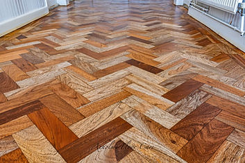 Parquet floor in Lincoln after sanding and sealing with durable lacquer