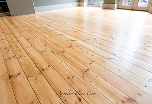 Pine floor after sanding and restoration in Doncaster with clean natural finish