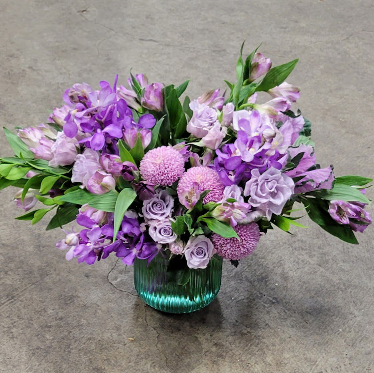 Purple Alstro & Roses