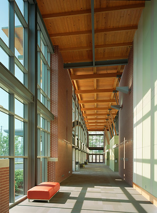 El Dorado Conference Center architecture highlights natural beauty with green walls and local industry with wood and steal beams