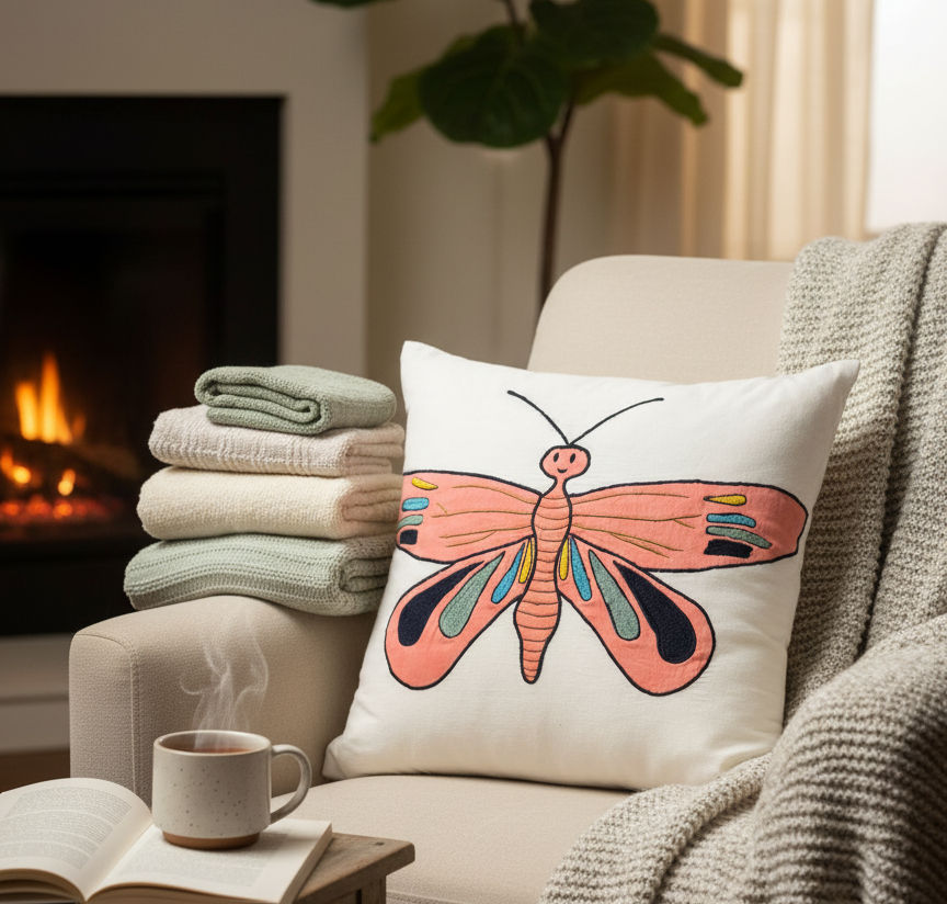 FlutterBloom Cushion Cover