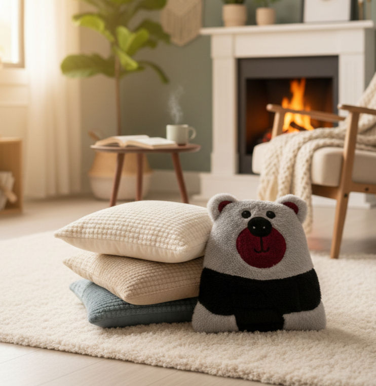 Cozy Bear Plush Cushion