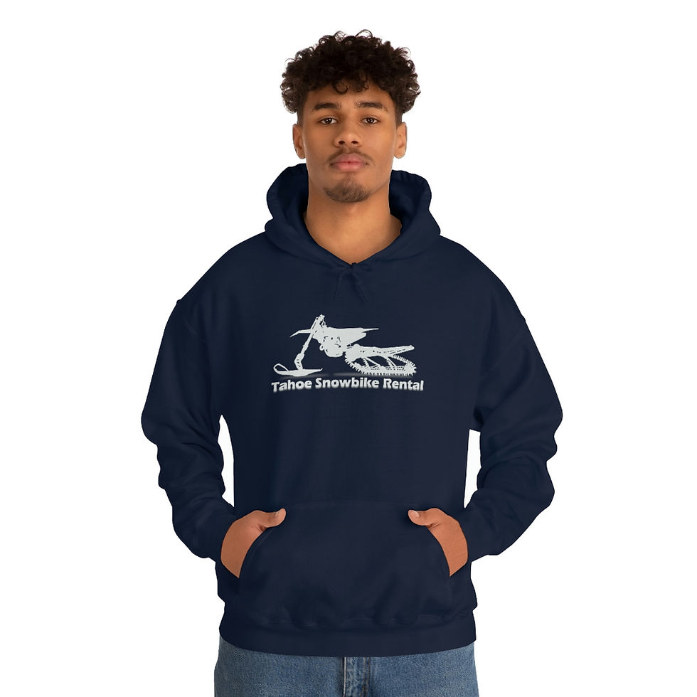 Thumbnail: Tahoe Snowbike Rental White Logo - Unisex Premium Pullover Hoodie
