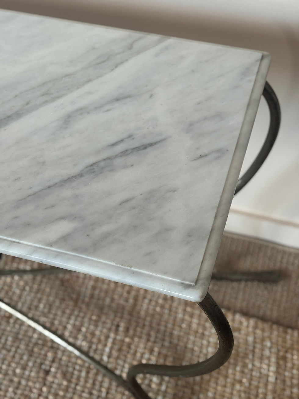Thumbnail: Vintage Iron And Carrara Marble Console Table