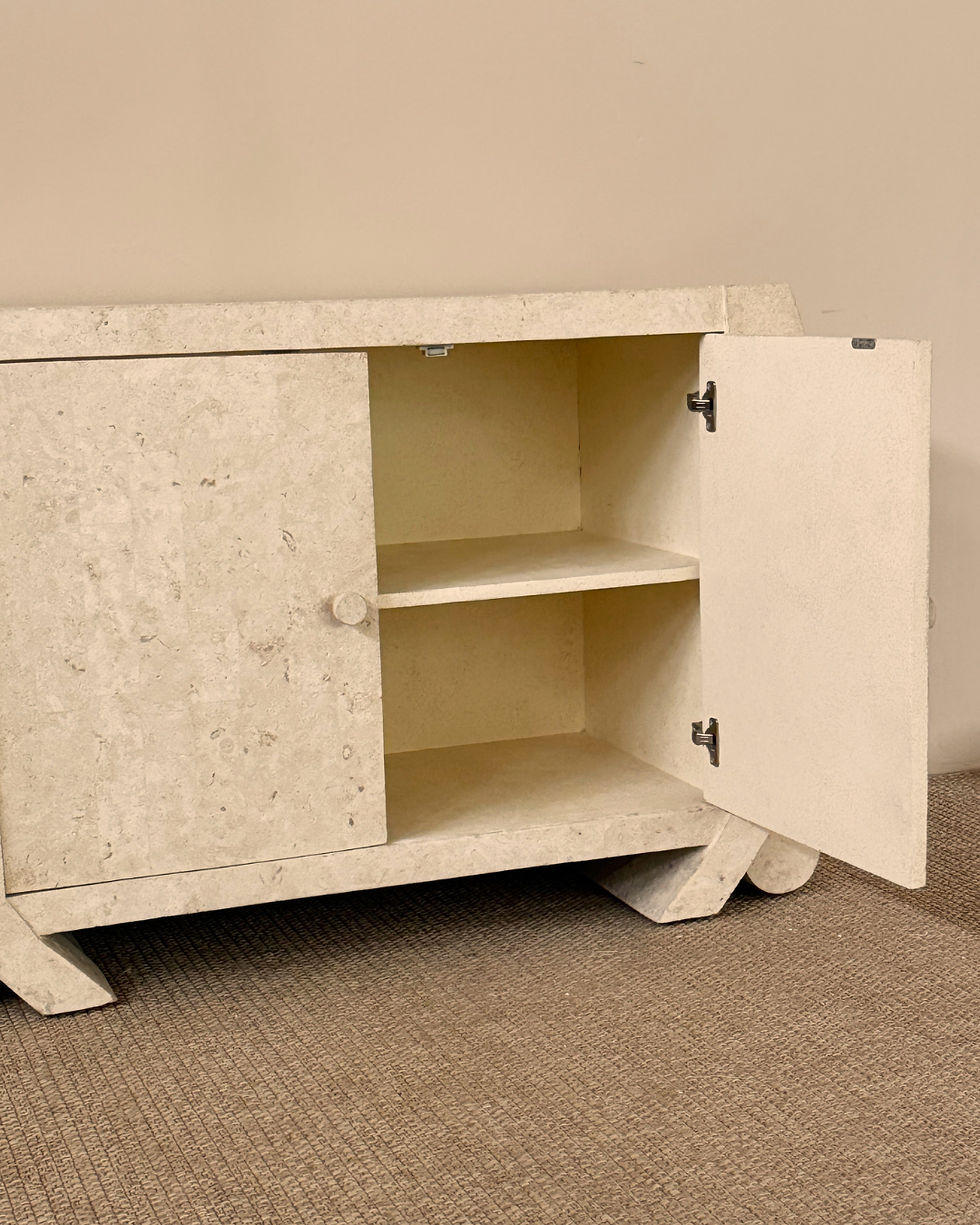 Thumbnail: 1970s Art Deco Revival Mactan Stone Cabinet