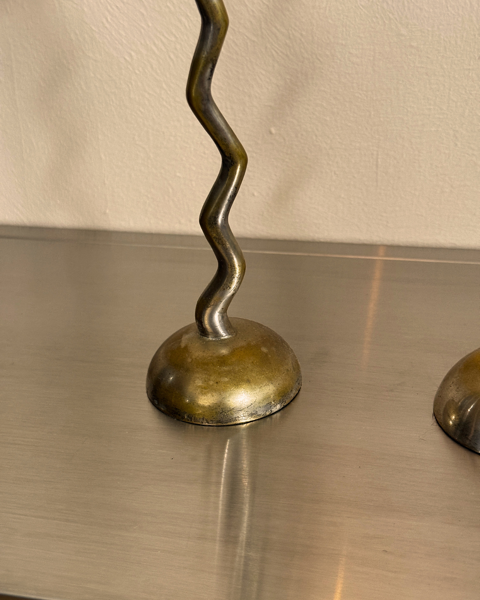 Thumbnail: Vintage Zig-Zag Candlestick Holders
