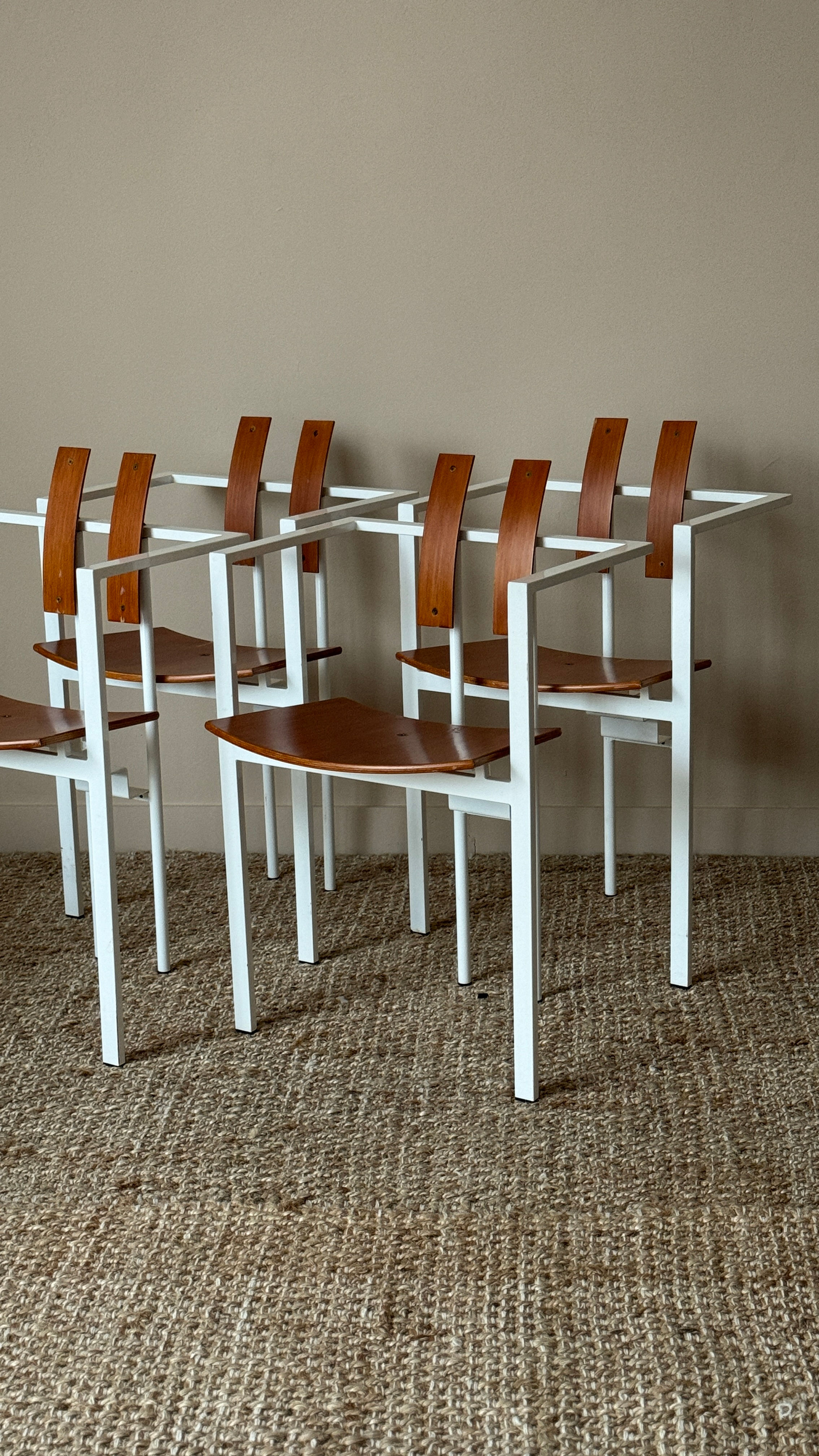 Set of 4 80s 'Trix' Postmodern dining chairs by KFF, Germany