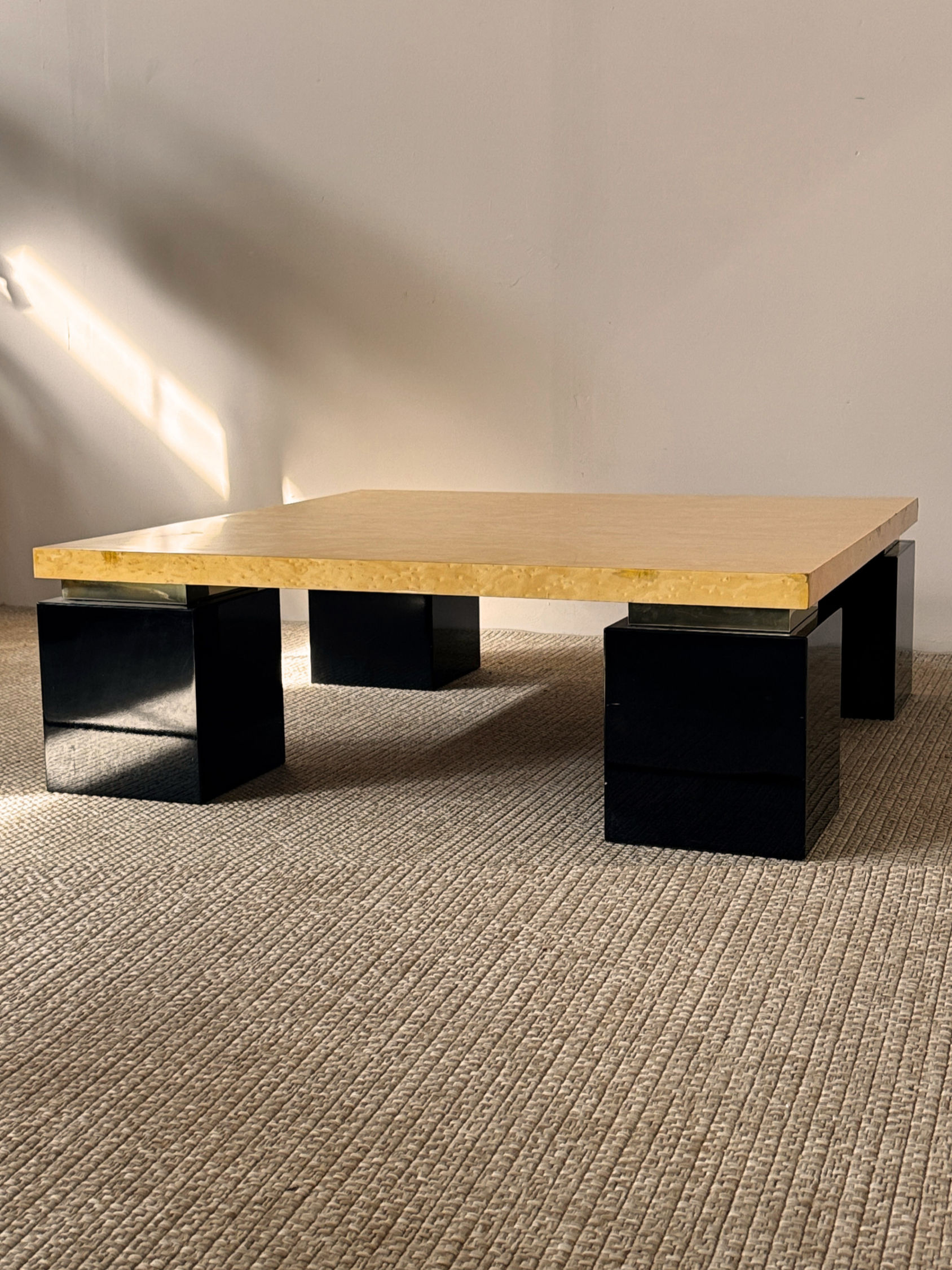 Postmodern Birdseye Maple Coffee Table