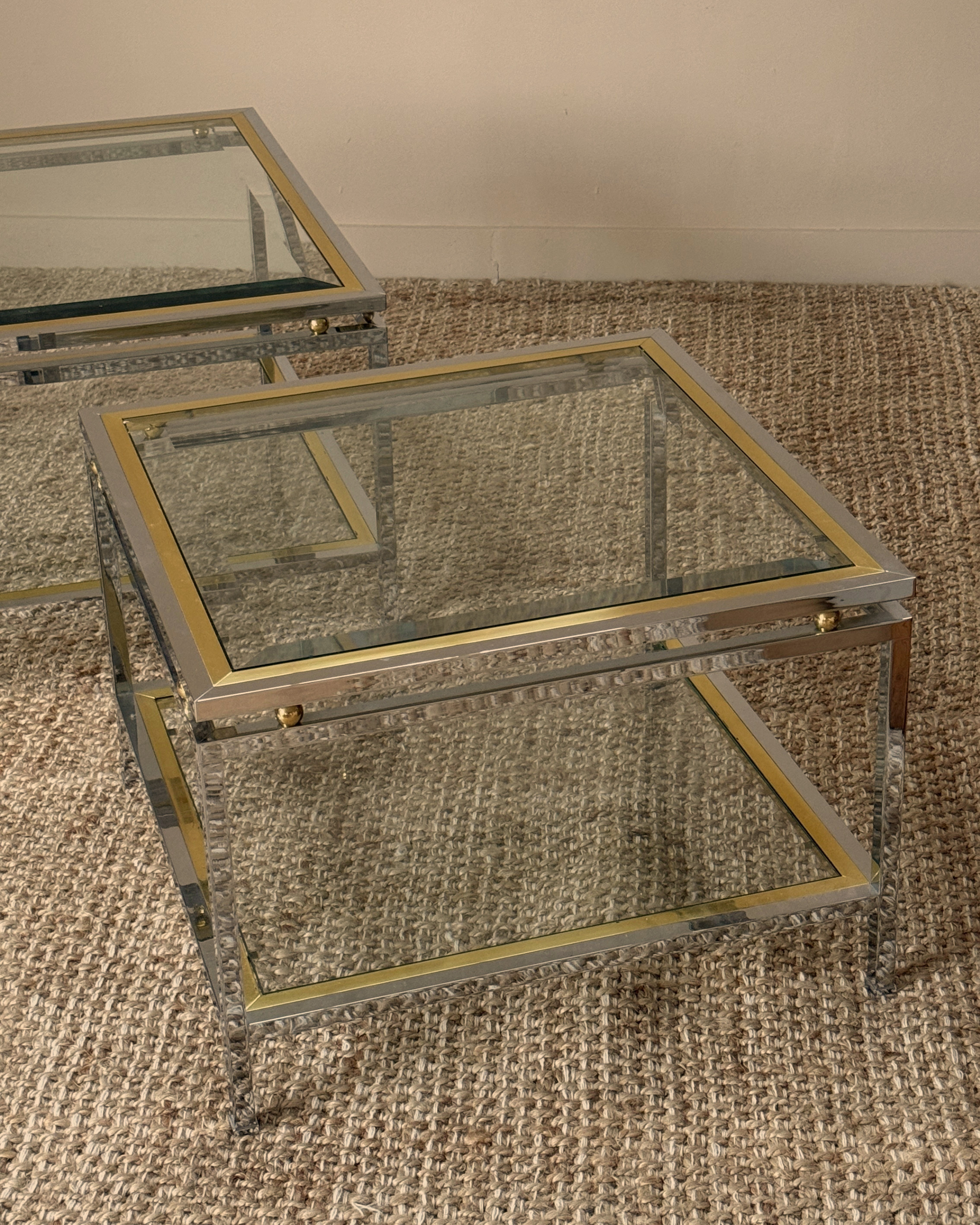 Medium French coffee table in the manor or Maison Charles 70s/80s
