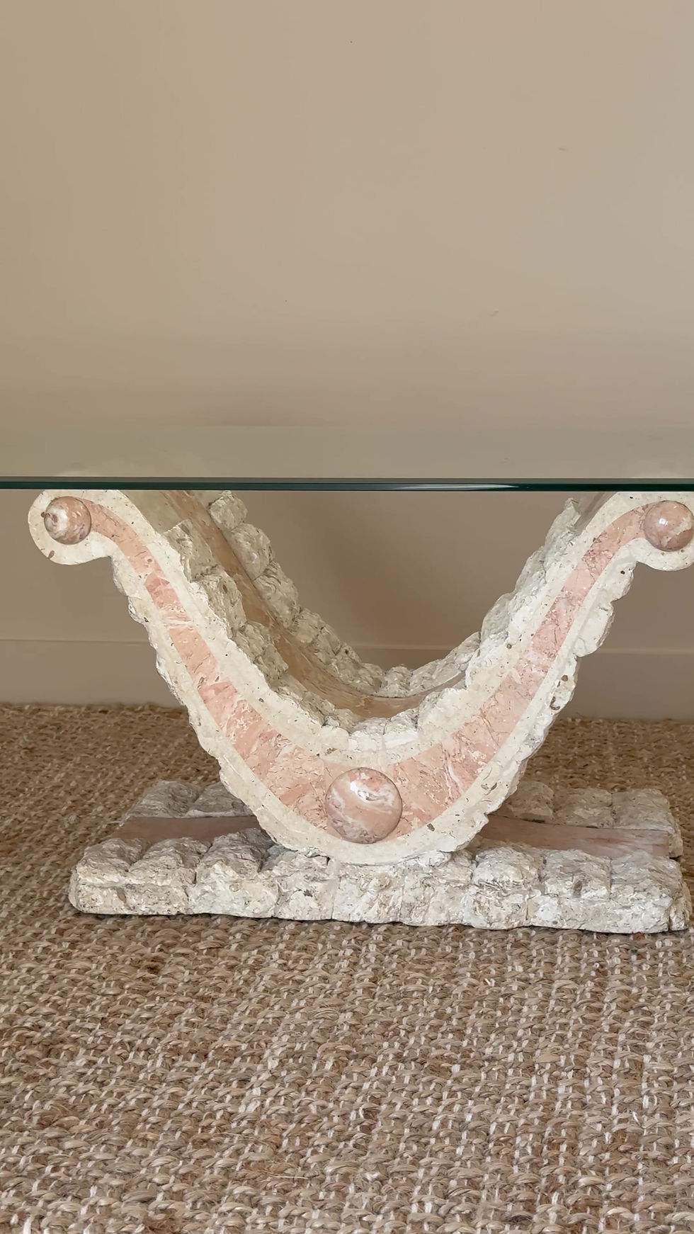 Thumbnail: Mactan stone coffee table in a grecian style, 1990's