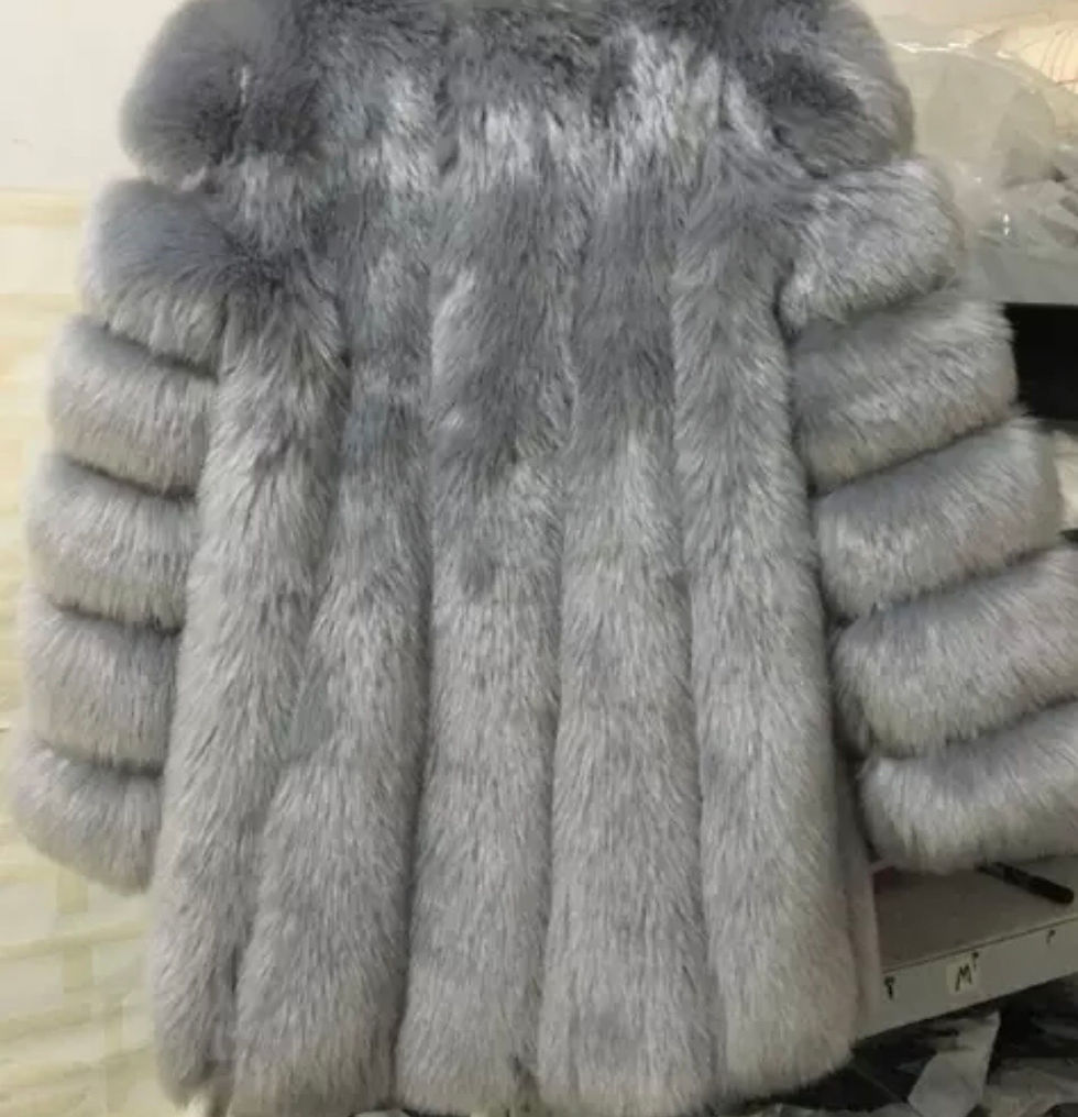 Miniature : Audrey hooded vertical faux fur jacket. (Pre-order 18/21 days delivery)