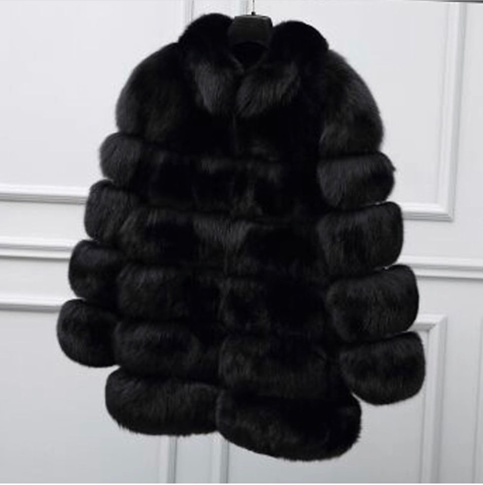 Thumbnail: Audrey mid length faux fur Jacket. 18/21 days custom made preorder deliver