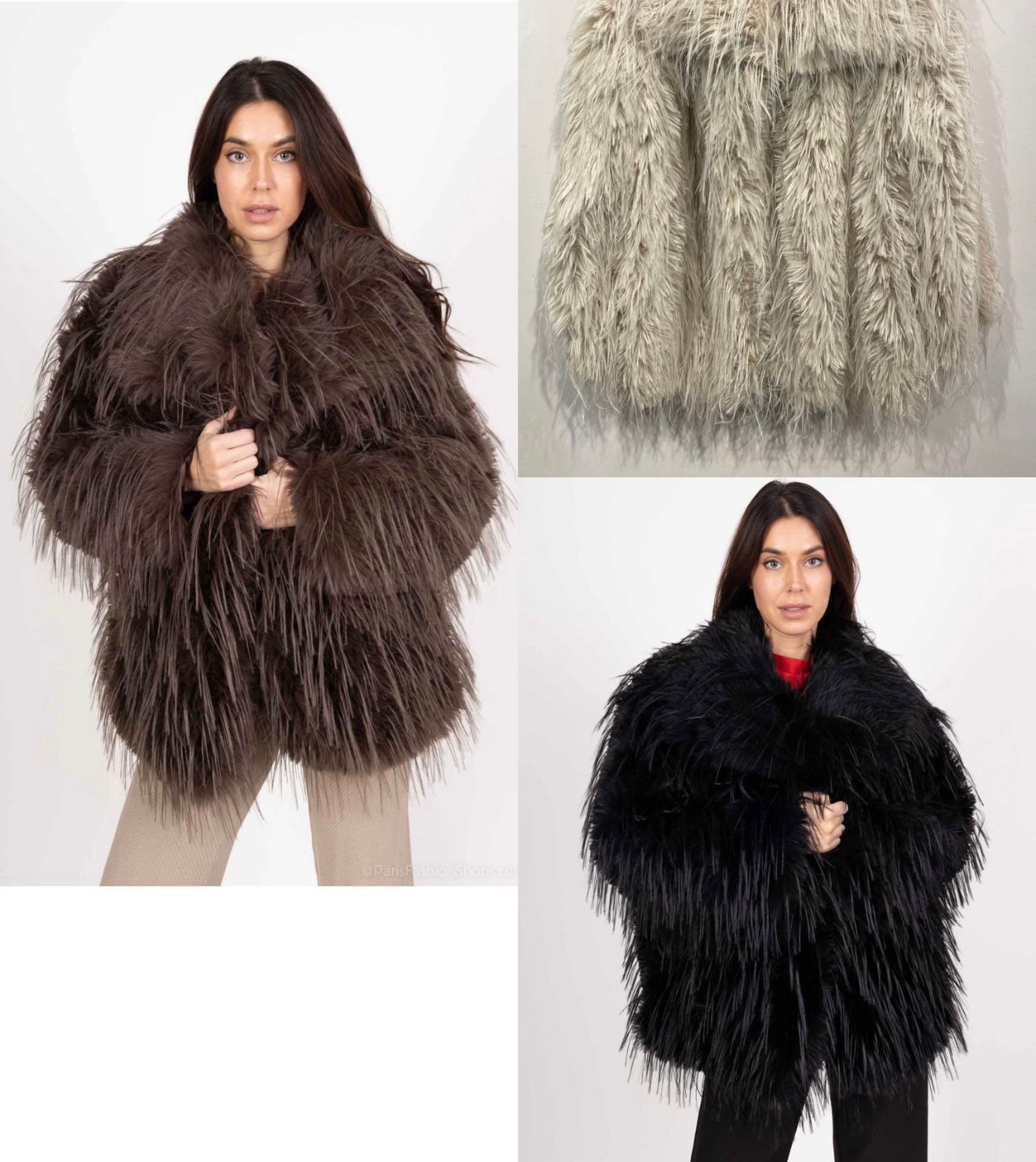 Farrah faux fur shaggy Mongolian jacket 