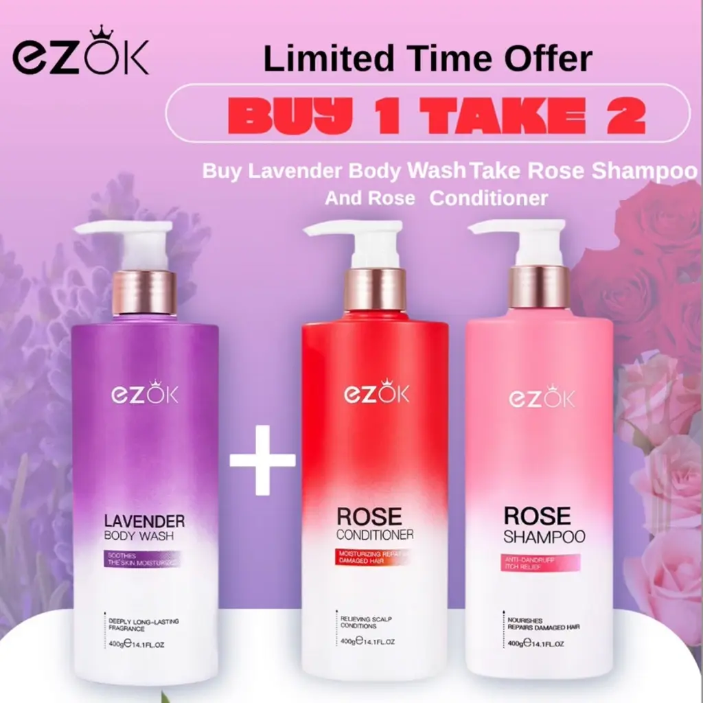 ez ok 【 BUY 1 TAKE 1 】Rose Shampoo Anti-Dandruff Oil Control. Rose Conditioner R