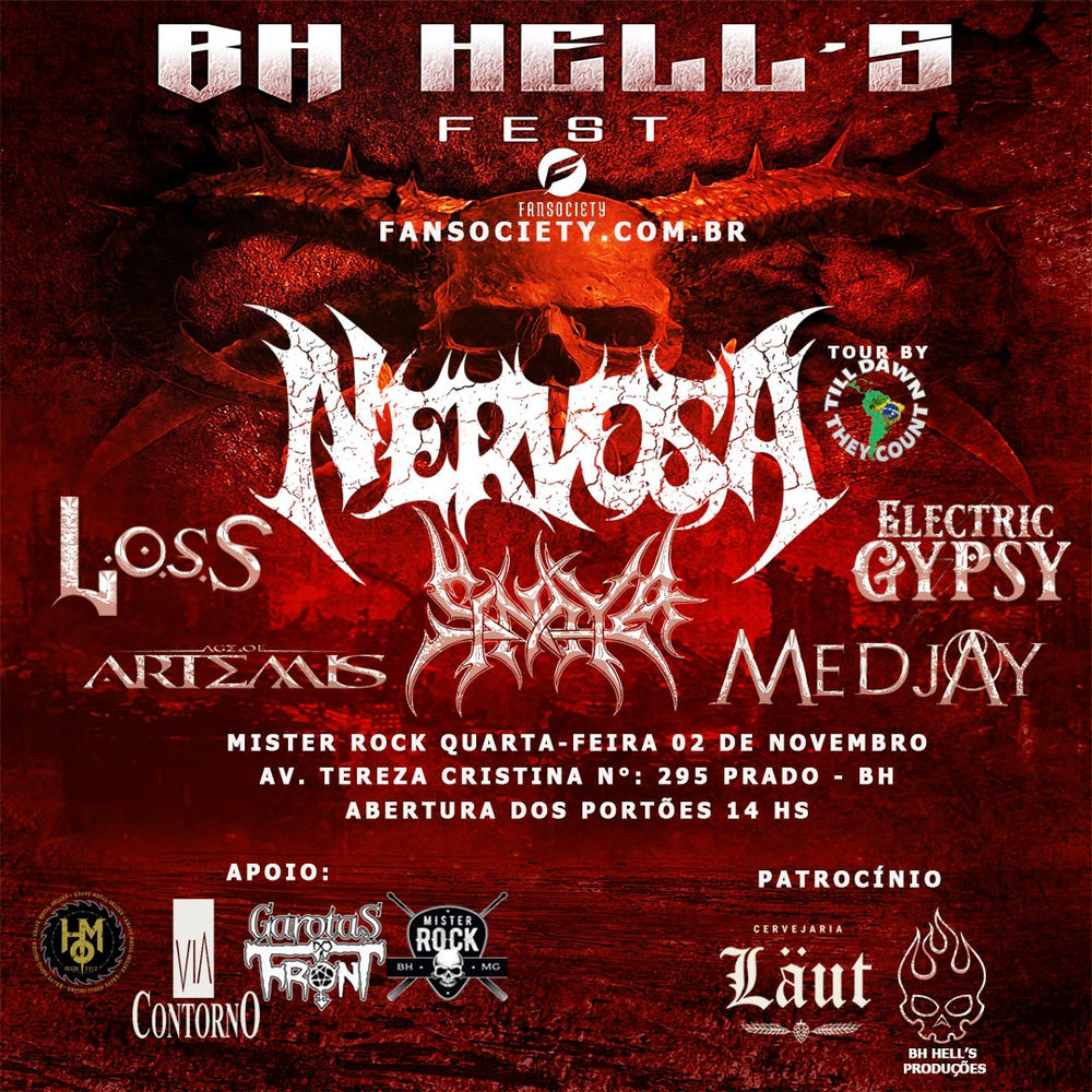 Medjay: banda se apresenta com Nervosa Sinaya, Age o Artemis, Electric Gipsy e Loss