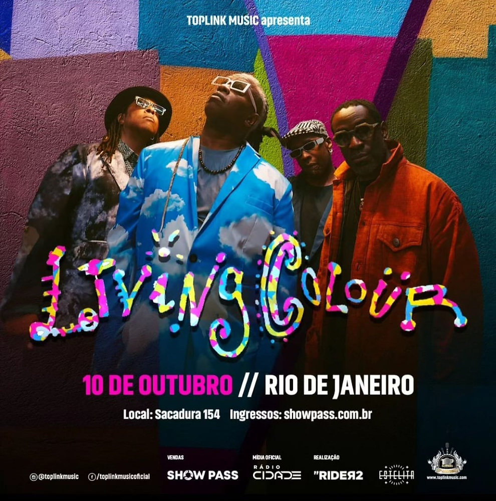 LIVING COLOUR SE APRESENTARÁ NO SACADURA, NO RIO DE JANEIRO, DIA 10/10