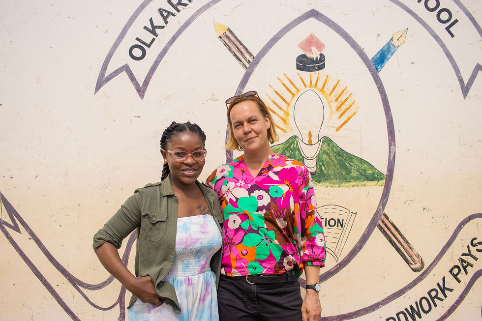 Prolyne Nancie and Inga Groth (Kenyan Ambassador's wife) at the Us4Her Pad Drive at Olkaria Primary School