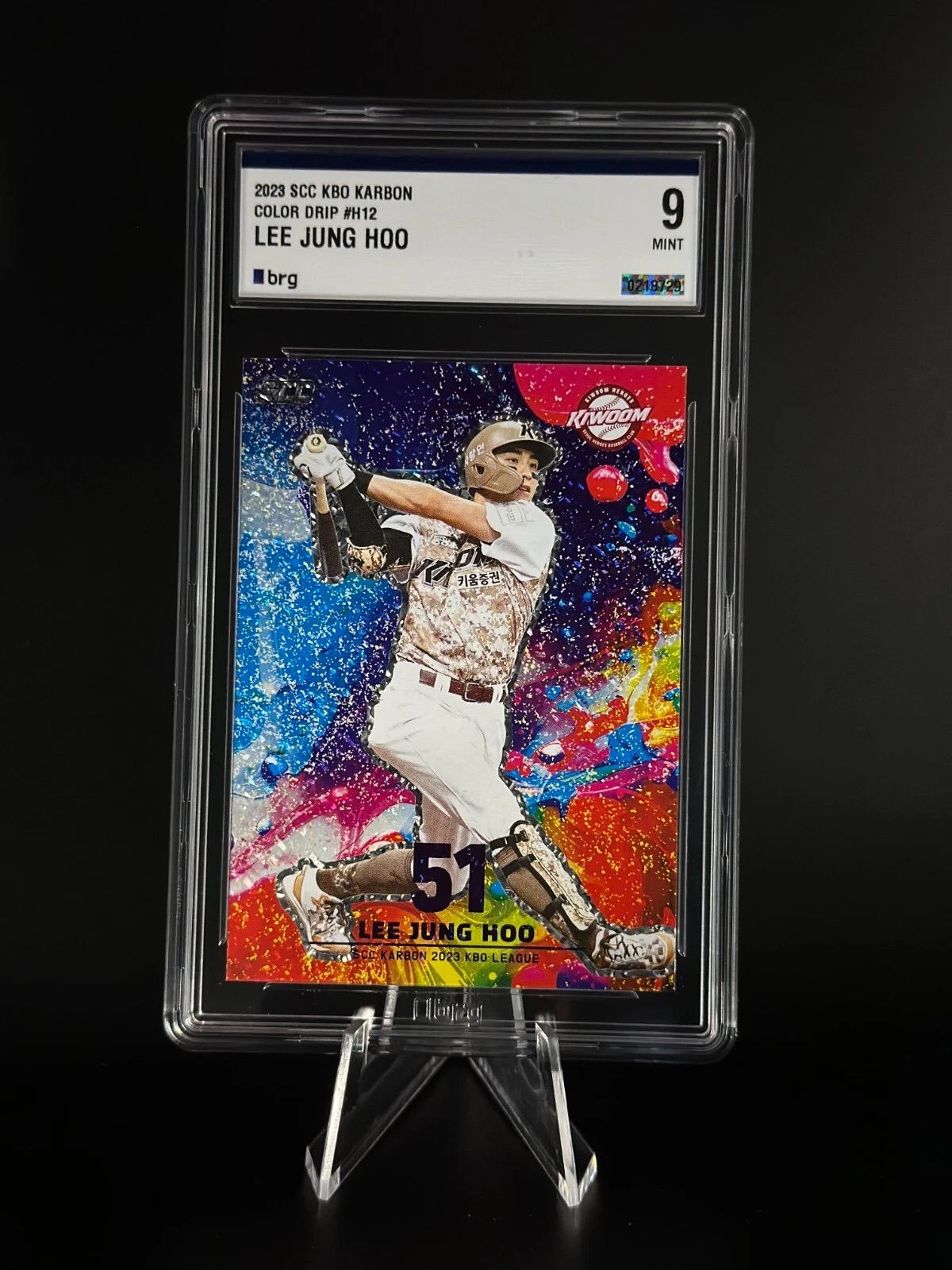 JUNG HOO LEE Limited edition card from the final 2023 season in KBO SCC BRG 9