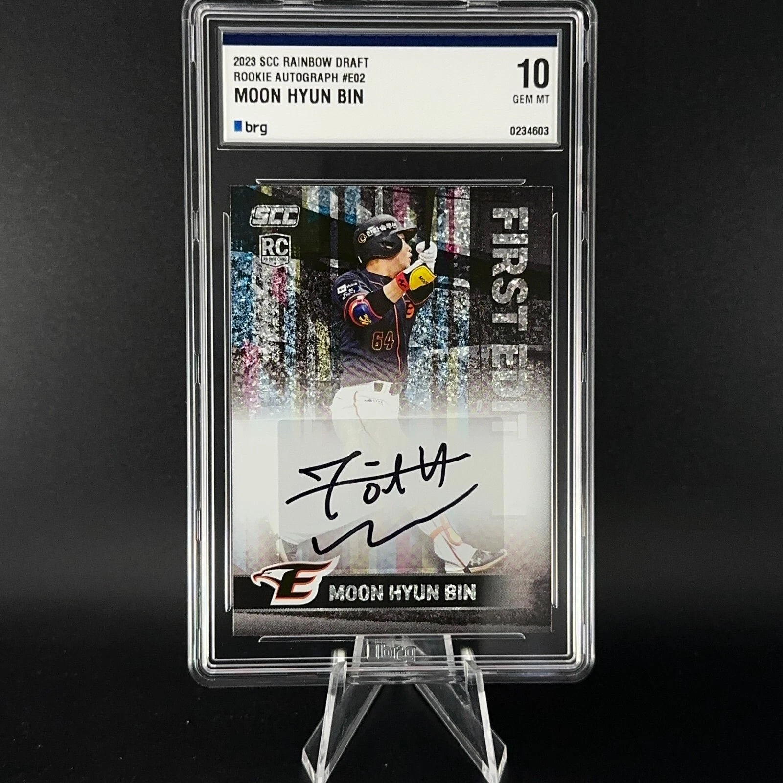 [BRG 10 Gem Mint] One-Time Rookie Autograph Card – Hanwha Eagles Moon Hyun-bin