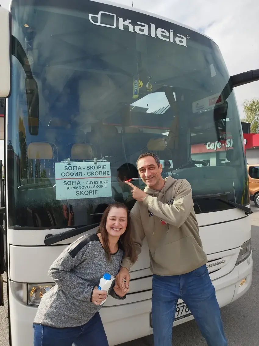 Autobús destino a Skopje en Macedonia