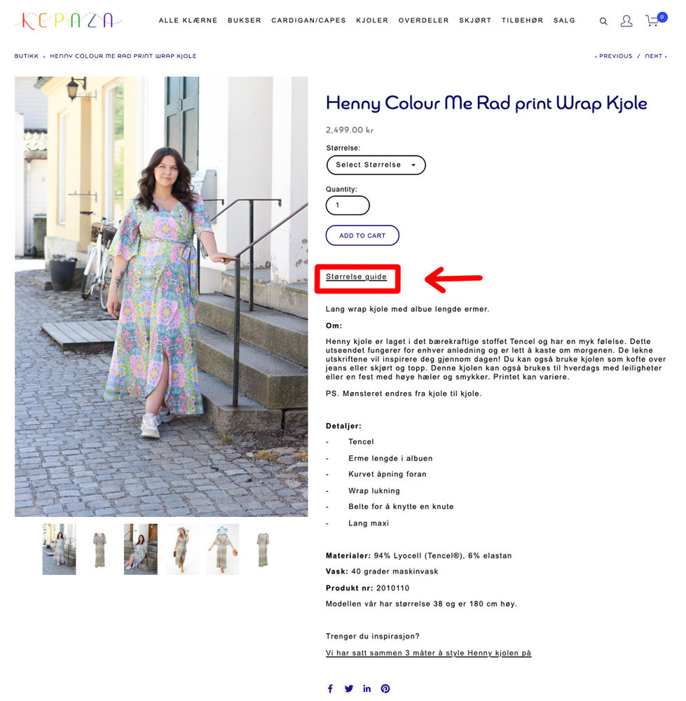Kepaza Size Guide – Clear and user-friendly sizing chart to help customers find their perfect fit
