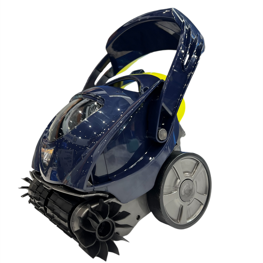 Zodiac SPABOT SB1000 Spa Cleaner shown at an angle, highlighting its compact and innovative design