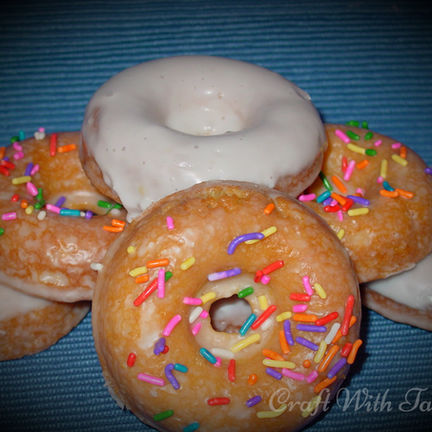 Delicious mini glazed donuts arranged for serving