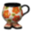Orange Flower Foot Mug
