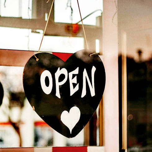 Little touches from our shop, the "Open" sign hand-painted by my mom, the owner of 25 years.