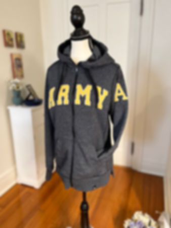 Women's Vintage ARMY Appliqué Full-zip Hoodie