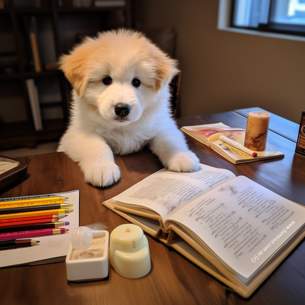 A puppy learning all the rules for home manners