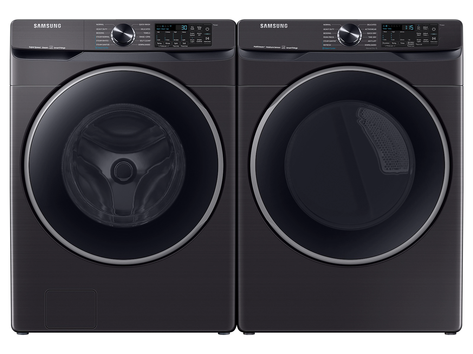 Samsung Smart Front Load Super Speed Wash Washer and Smart Steam Sanitize+ Electric Dryer