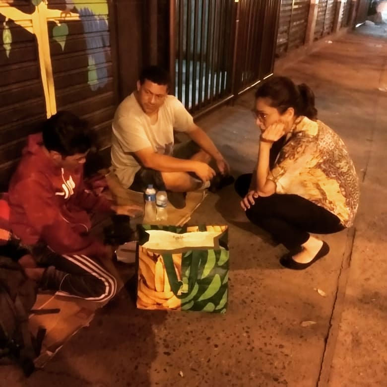 Foto da nossa abordagem no bairro de Copacabana