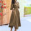 Thumbnail: Long Elegant Diagonal Neck Dress