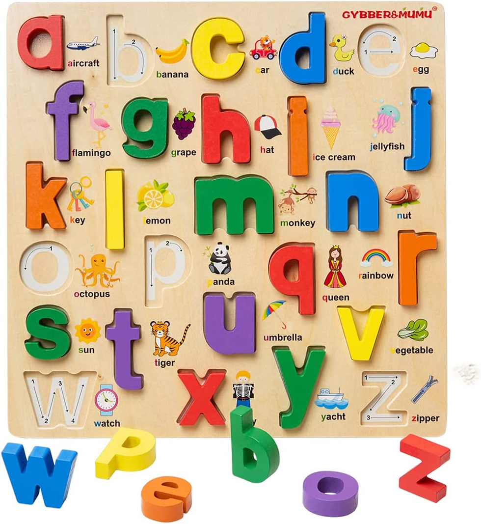 Thumbnail: Alphabet Blocks Colorful Cartoon Pattern Jigsaw Blocks Board Cartoon Pattern Woo