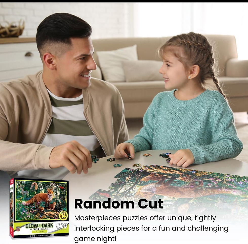 Thumbnail: - 500 Piece Jigsaw Puzzle, Glows in the Dark, Hidden Images, Garden of Song, Fun