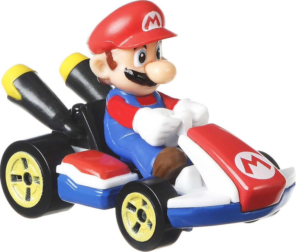 Thumbnail: Mario Kart Set of 4 Die-Cast Toy Cars with Attached Character Drivers, Includes 