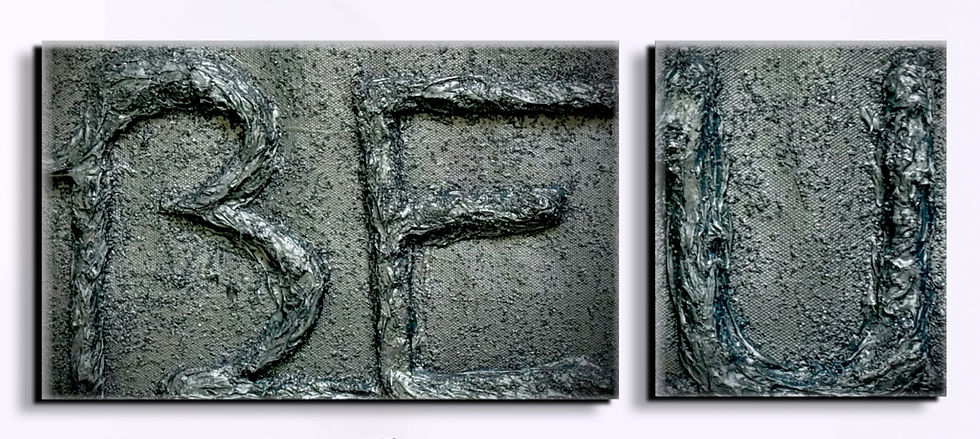 Thumbnail: BE U Metallic Abstract Art Print