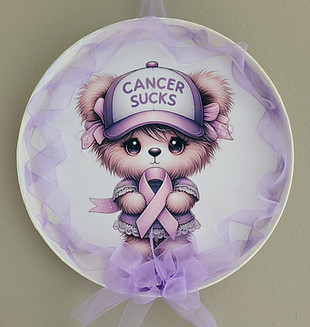 Cancer Sucks Lavender Wall Hanging