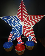 3D Cardstock Star and Cupcakes