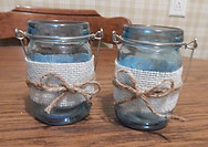 Blue Tinted Glass Jars