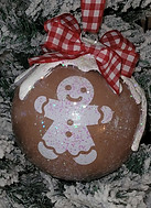 Gingerbread Vinyl Ornament White