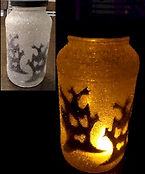 Creepy Tree Silhouette Candle Jar