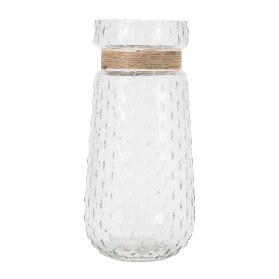 Texture Glass Vase with Jute Accent (Set of 2)