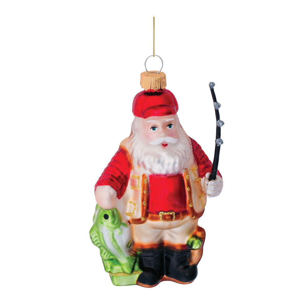 Santa Fishing Ornament (Set of 6)