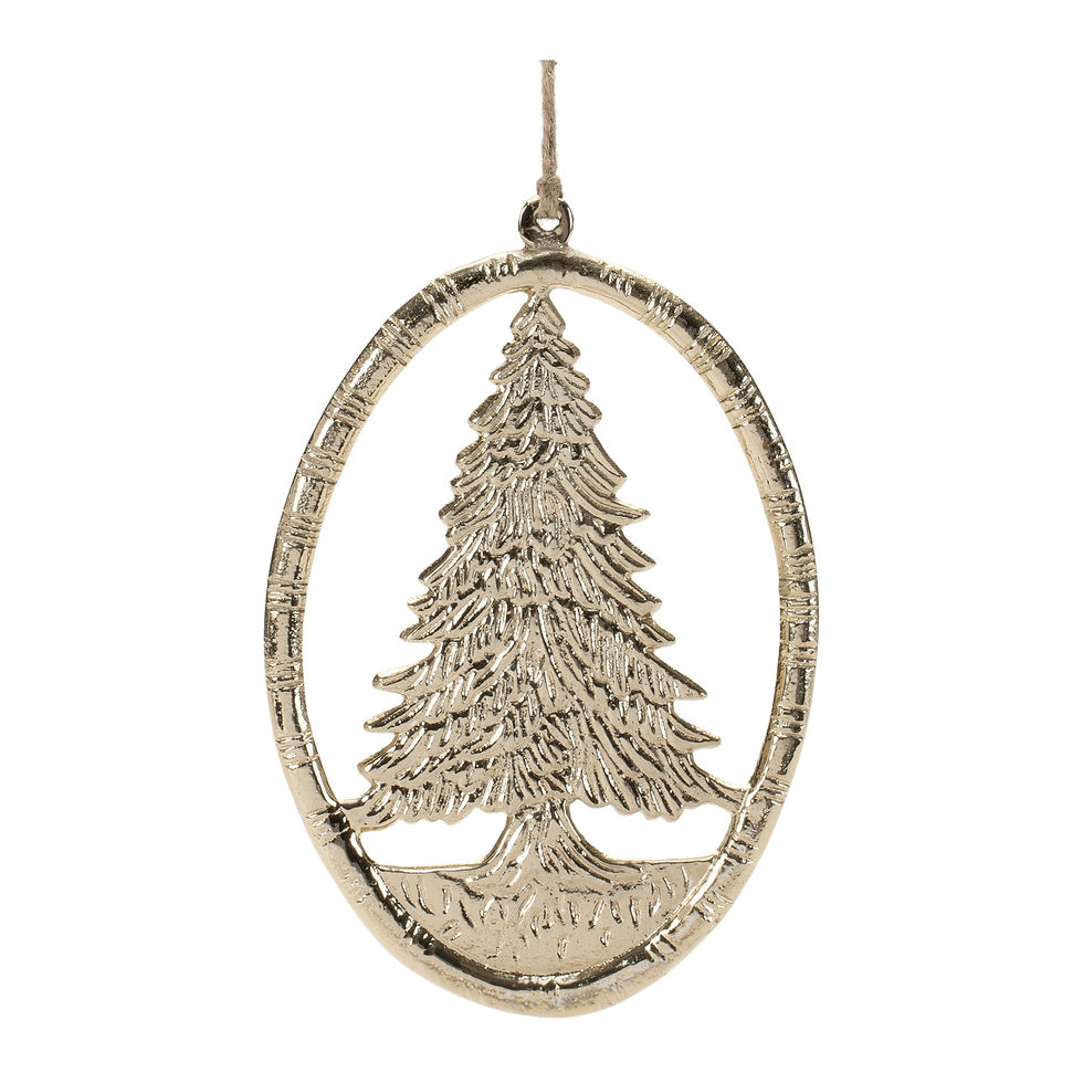 Etched Metal Pine Tree Ornament (Set of 12)
