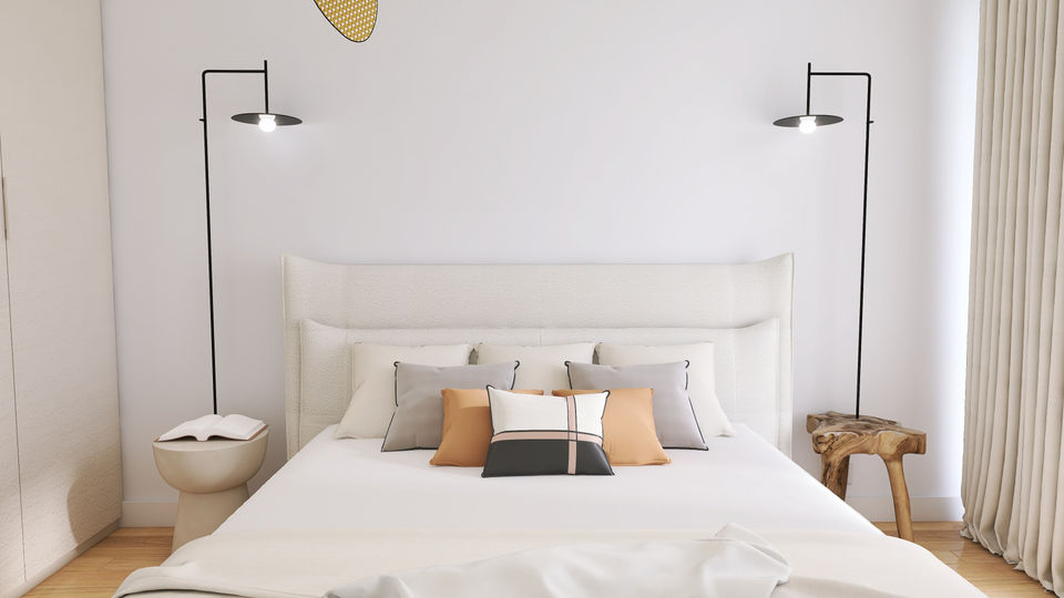 projet julie & samy - chambre à coucher appartement paris - décoration d'intérieur - agenc